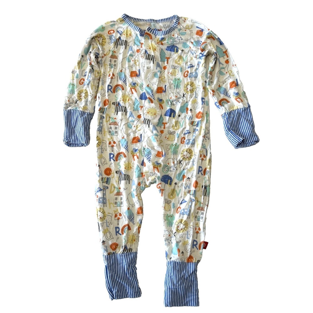 Magnetic Me 6-9 Months 16-19 lbs Alphabet Unisex Animals Print Onepiece Outfit